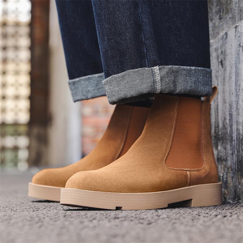 

Осенние ботинки Martin мужские британские ретро высокие рабочие ботинки средние повседневные короткие ботинки челси 66618-J 44 коричневый