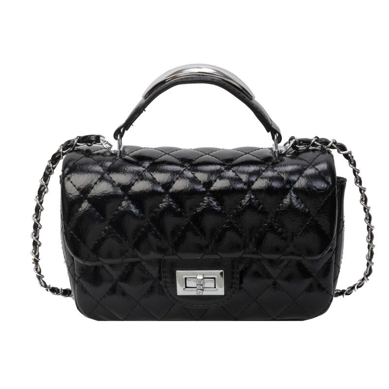 

Hand Carry Rhombus Chain Bag Women s New Fashion Casual Shoulder Bag Versatile Messenger Bag чёрный