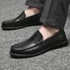 Breathable Genuine Leather Men Shoes Summer Slip On Loafers Men Casual Leather Shoes  Flats Hot Sale Driving Shoes