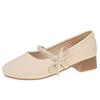 Mary Jane Single Shoes Women's Spring and Autumn 2025 New French Gentle Pearl Bow with Skirt Flat Beanie Shoes