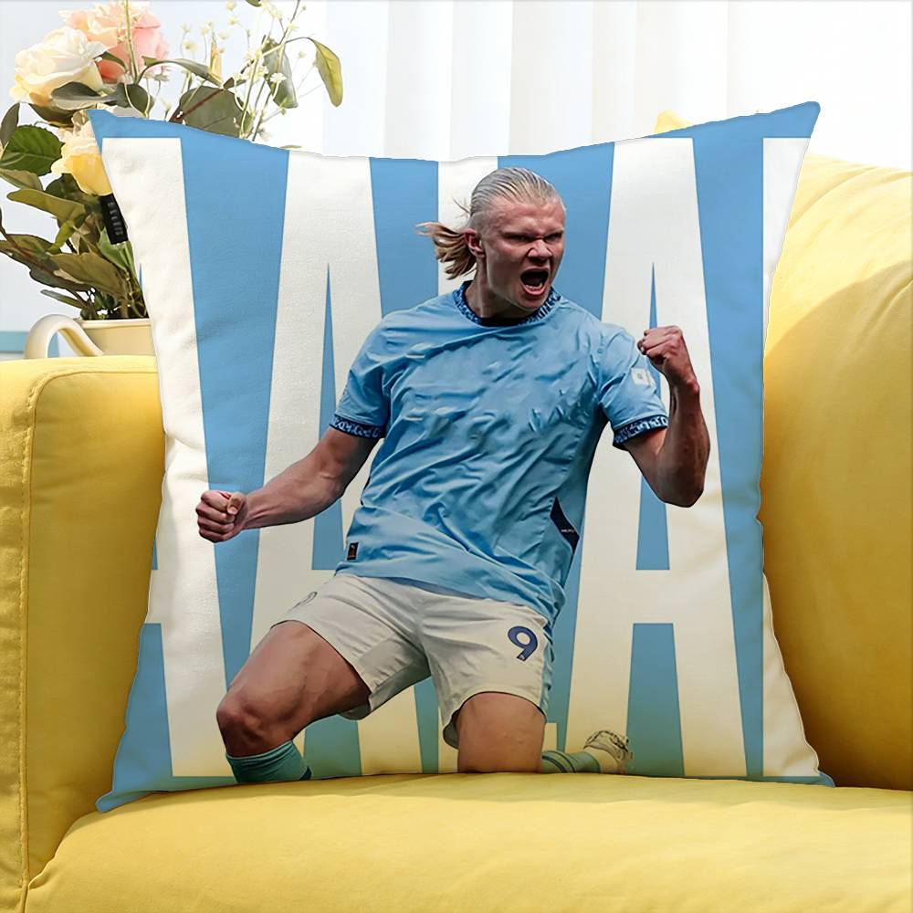 cool Erling Haaland   Various Sizes Square Pillow Case For Car Home Bedchamber Decor