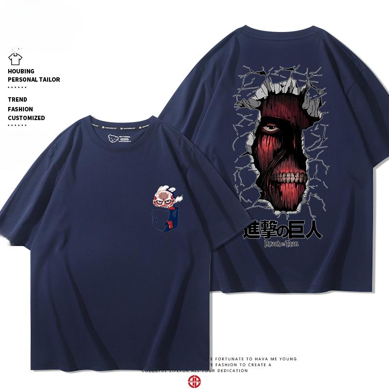 Summer 100% Cotton T-shirt Attack Giant Wings of Freedom Clothing Sergeant Alan Mikasa Around Short-sleeved Men