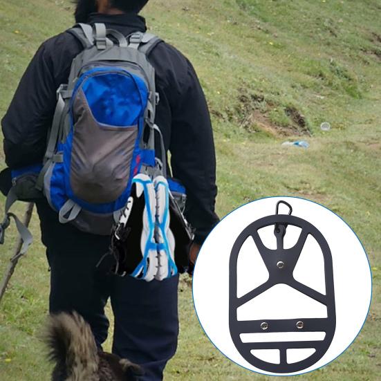 Camping Mountaineering Shoes Holster for Carrying Shoes On Bag Silicone Shoes Holder with Carabiner for Backpack Outdoor Sports Portable Shoes Storage