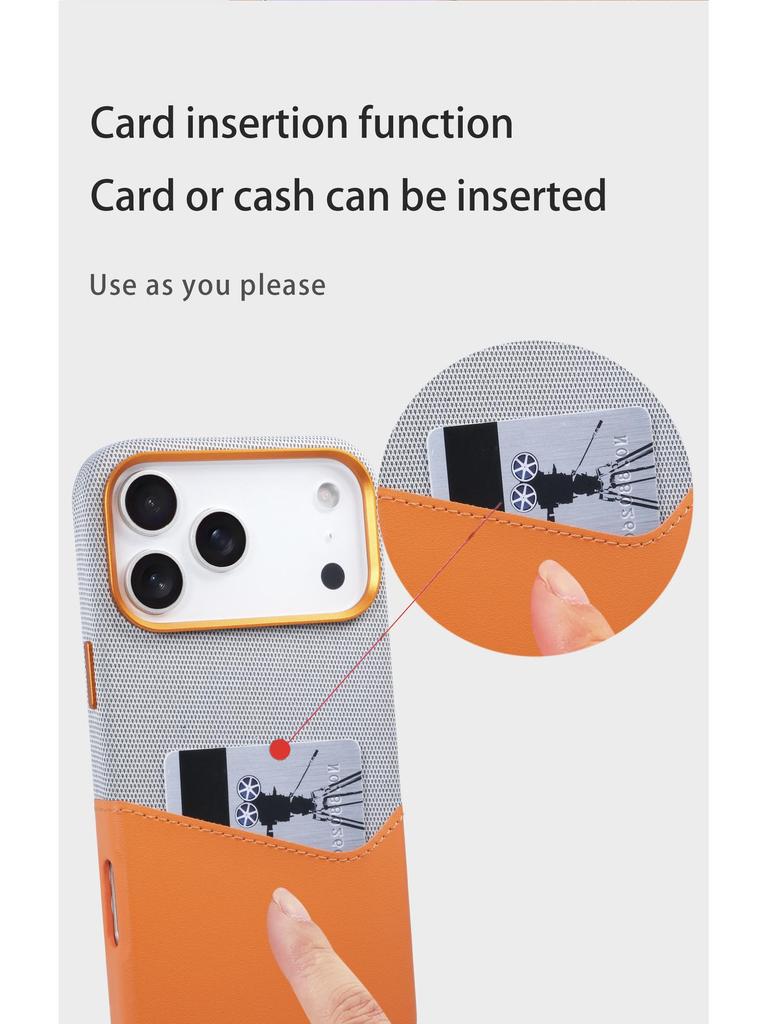 Apple iPhone 17 Pro Max Dvoubarevné magnetické pouzdro se slotem na kartu, Pasuje na modely iPhone 12-15.