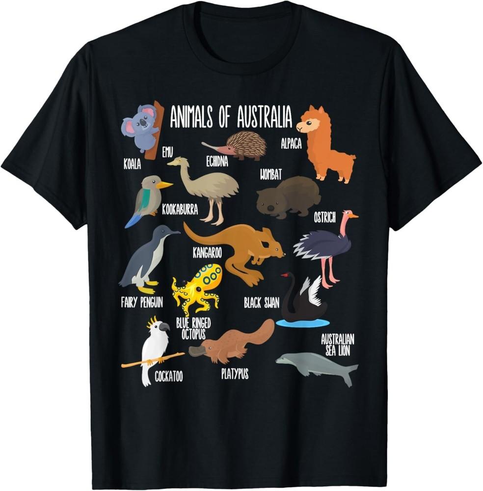 

Animals of Australia Education Australian Animals Zoology Gift Unisex T-Shirt M