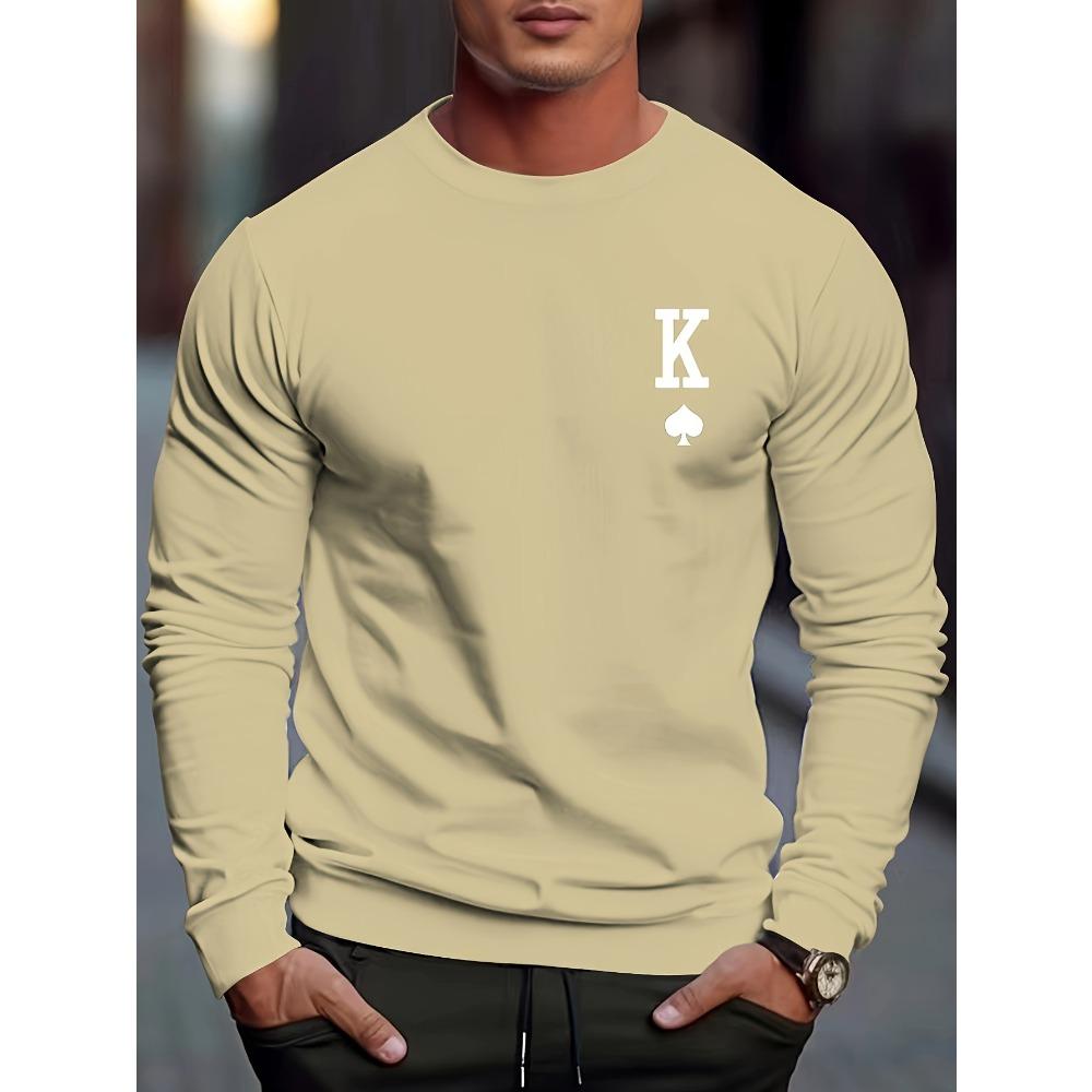 Men's Long Sleeved Casual Fashionable Simple Style Fashionable Versatile Comfortable Casual Plus Size Men's T-shirt