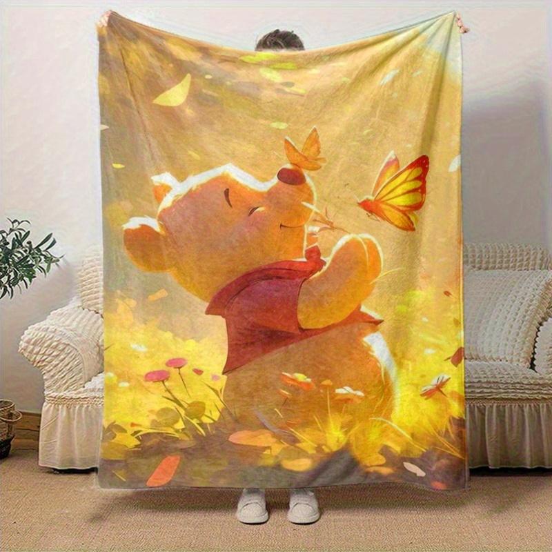 1pc Winnie the Pooh Butterflies Home Decor Blanket, Soft Throw for Couch, Bed, Travel, Camping, Car, Beach, Office Nap, Perfect Gift IdeaA087