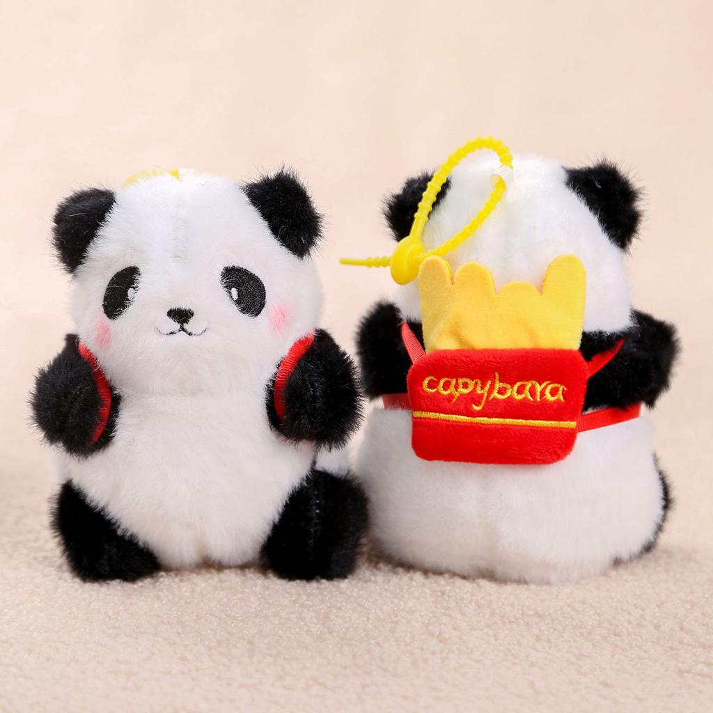 Panda family pendant small doll keychain bag plush toy birthday gift girl doll doll