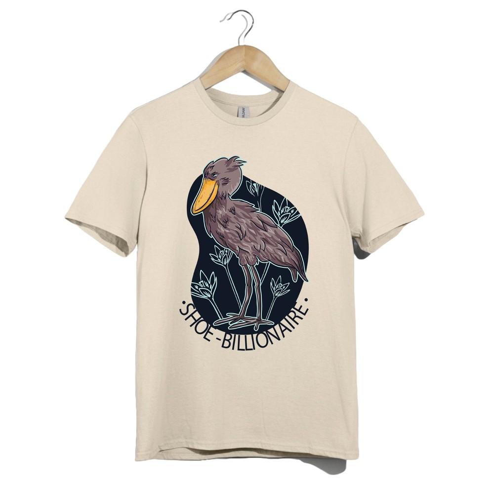 

Funny Shoebill Bird T-Shirt –“Shoe-Billionaire” Sarcastic Animal Meme Unisex Tee M