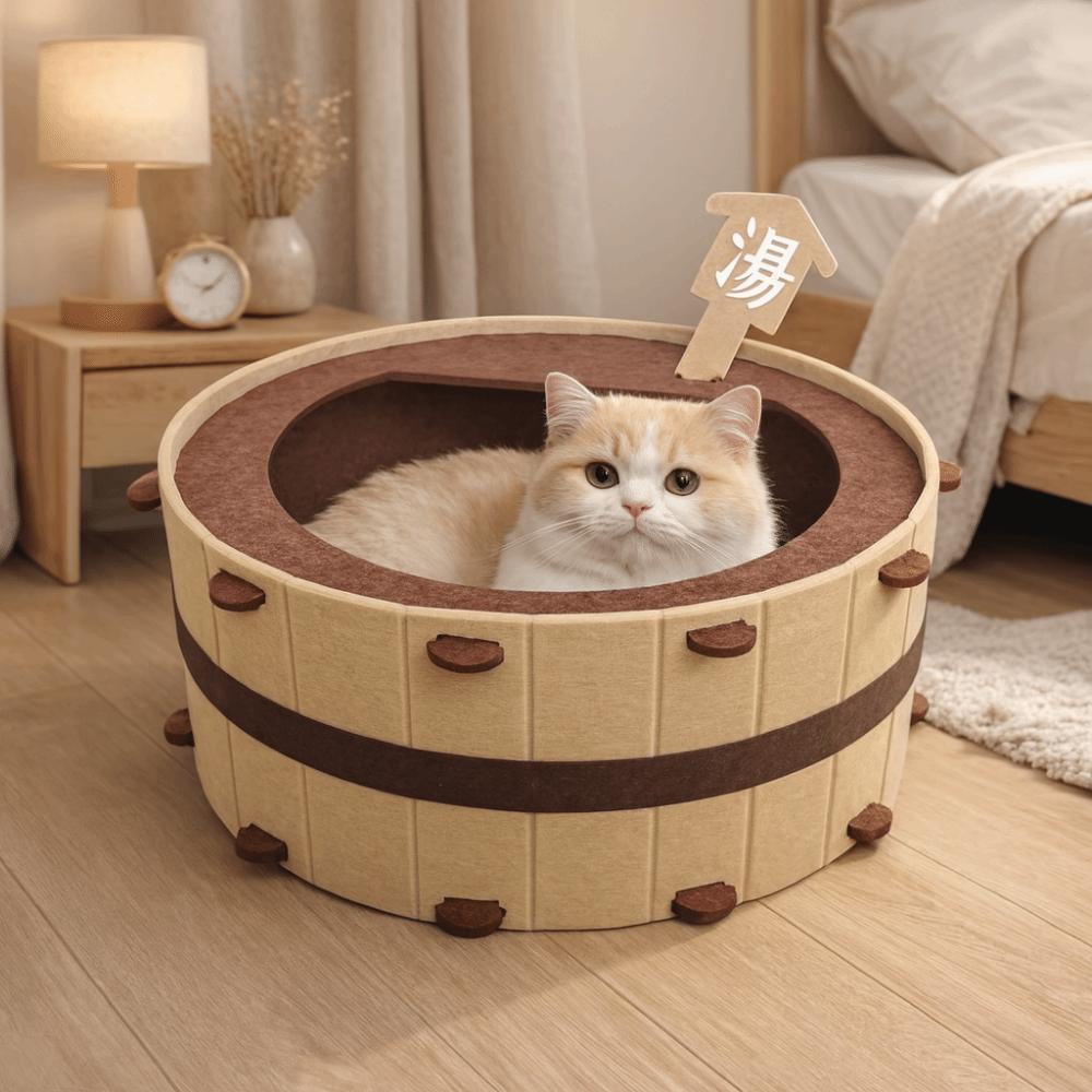 Verschleißfest Badewanne Katzenhaus Halbgeschlossenes Katzenwaschbecken Nest Katzenbett Höhle Schlafen
