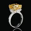 Jewelry Copper Bottom Gold-Plated High Carbon Diamond Ice Flower Square Diamond Copper Inlaid Princess Square Light Luxury Ring Female 12 * 12