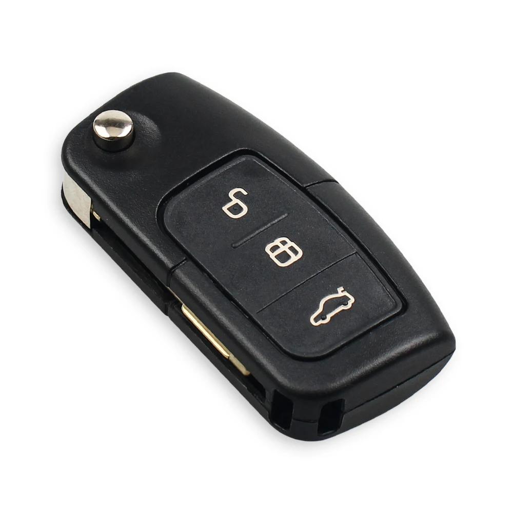 3 Button 433MHZ 4D60 4D63 Chip Car Remote Key for Ford Fusion Focus Mondeo Fiesta Galaxy with FO21 Blade Flip Key
