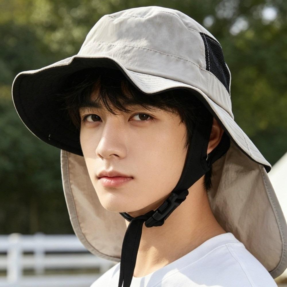 Adjustable Fisherman Hat Sun Protection Shawl Bucket Hat Fashion Beach Cap Outdoor