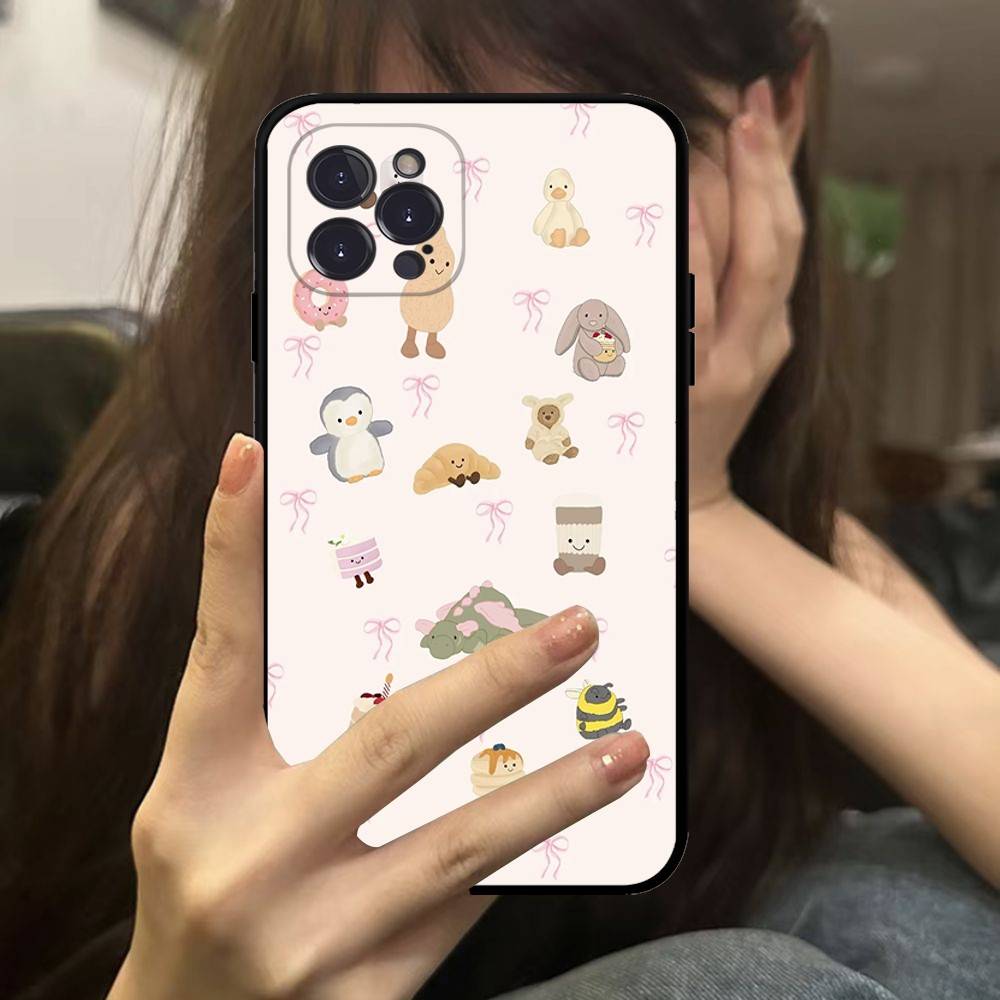

Cute J-Jelly Cat Bread For Iphone 17 16 15 14 11 12 13 Pro Max Plus Case Cute Art Phone Cover iPhone 17