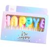 Happy Birthday Macaron Color Candle Birthday Cake Decoration Plug-In Girl Heart Colored Candle