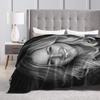 Helene Fischer Dark Background Glam Smile Portrait Blanket Warm Soft Bedding Throws Winter Couch Chair Sofa Bed Bedspread