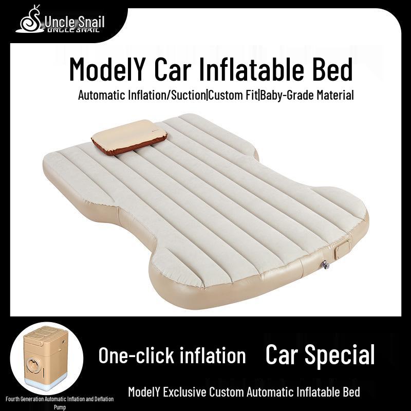 Uncle Snail Tesla Model Y Inflatable Car Mattress - Automatic Camping Travel Air Bed Sleeping Pad