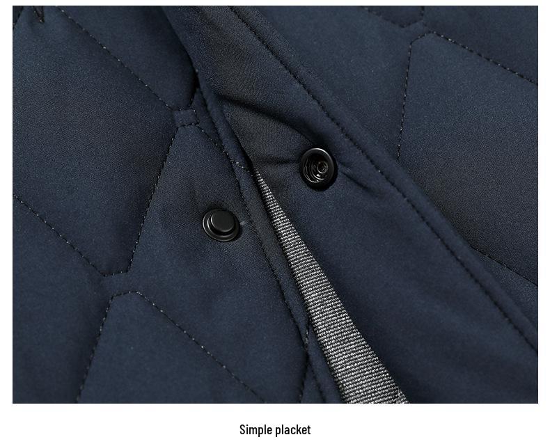 Men's 2023 Quilted Diamond Pattern Silk-Cotton Jacket - Lightweight Autumn Winter Shirt Style