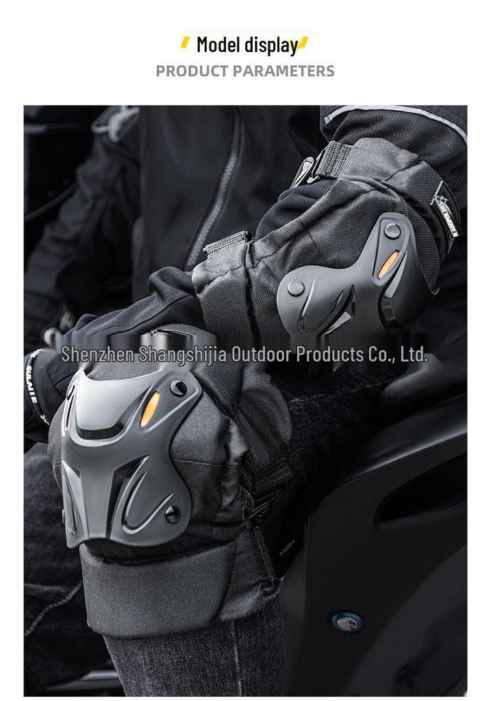 Men's Motorcycle Riding Protective Gear: Electric Hard Shell Knee & Elbow Pads for All-Season Outdoor Use.