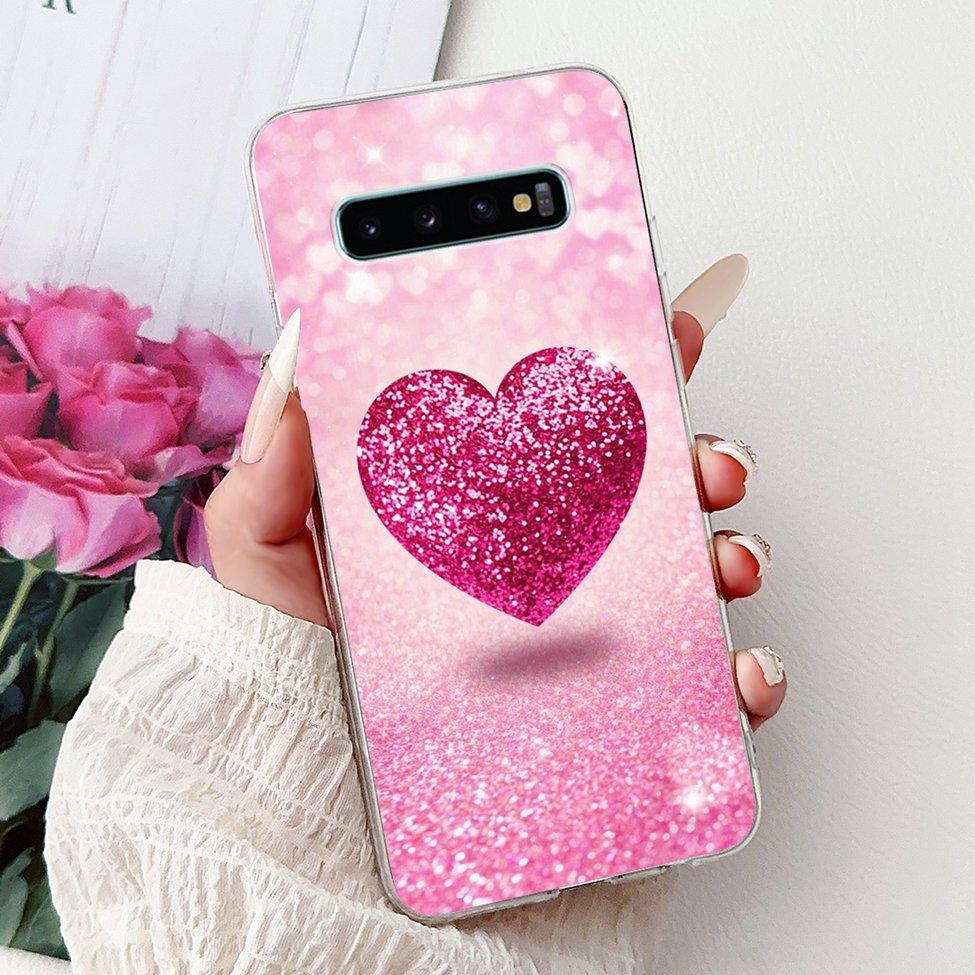 For Samsung S10 Plus Case SM-G975F Cute Kawaii Fashion Flowers Luxury Cool Painted Soft Cover For Samsung Galaxy S10+ Phone Case