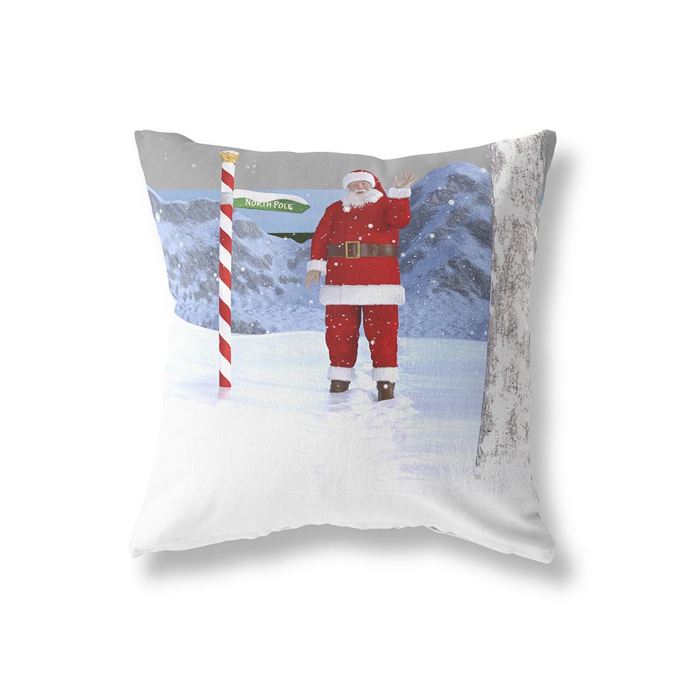 Merry Christmas Santa Claus Print Pattern Cushion Cover Home Living Room Sofa Decoration Square Pillow Pillow Cover