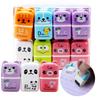 6Pcs Eraser Easy To Wipe Comfortable Grip Sophisticated Exquisite Cartoon Printing Good Elasticity Plastic Cute Roller Animal Eraser for School