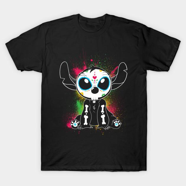 

Men Black Print T-shirt Calavera Stitch No-Cut Transfer Paper Print Cotton Tshirt L чорний