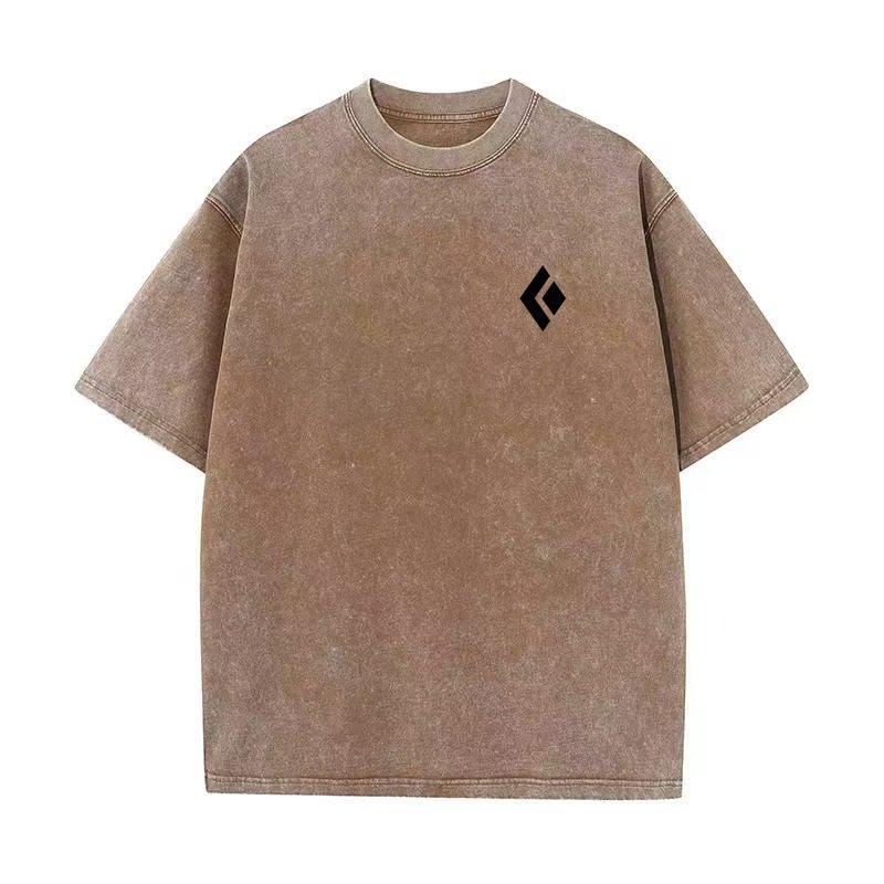 Unisex Vintage Washed Cotton T-Shirt Oversized Retro Streetwear Casual Short Sleeve Tee Loose Top