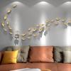 European Simulation Metal Leaves Wall Hanging Ornaments Set Art Aesthetics Room Decoration Leaf Pendants Wall Background Display