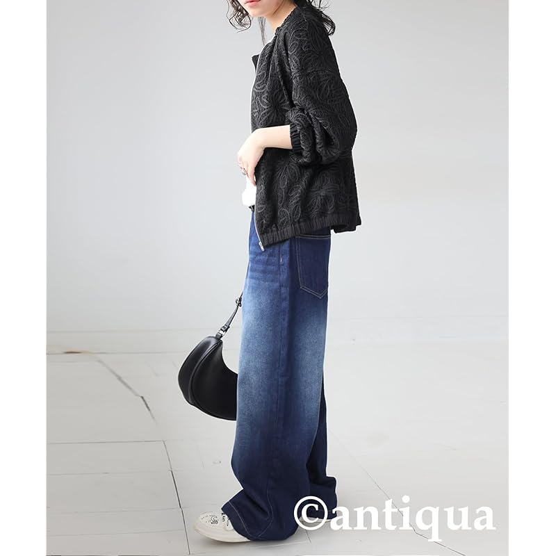 [antiqua] Antica race tape blouson ladies outer PK-01304 Onesize 05 black