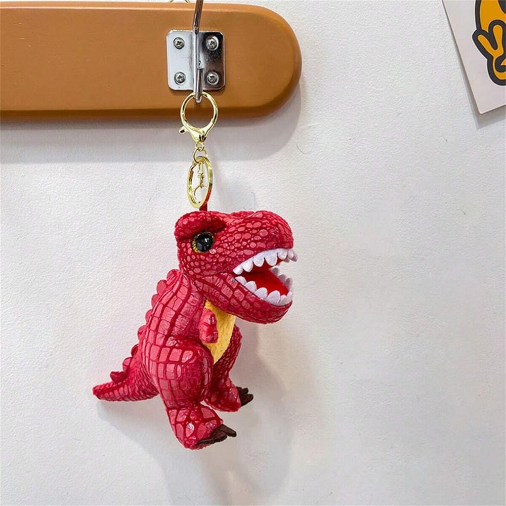 Langlebiger Hochwertiger Dinosaurier Plüsch Schlüsselanhänger Weiches Stofftier Schlüsselanhänger 14cm Niedliches Taschenzubehör ideal für Rucksack