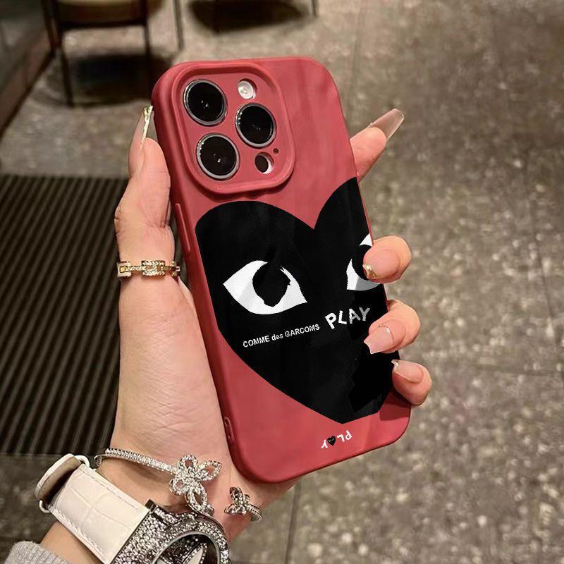 Black Love iPhone17promax Mobile Phone Case Is Suitable for Apple 16promax Pleats 14 Matte 15 Personality