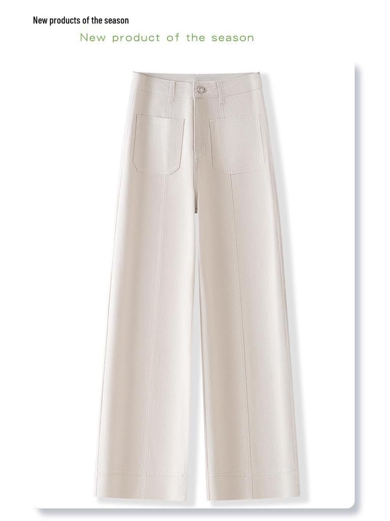 Women's Yellow High-Waist Slimming Straight Leg Jeans - Spring 2025 Collection