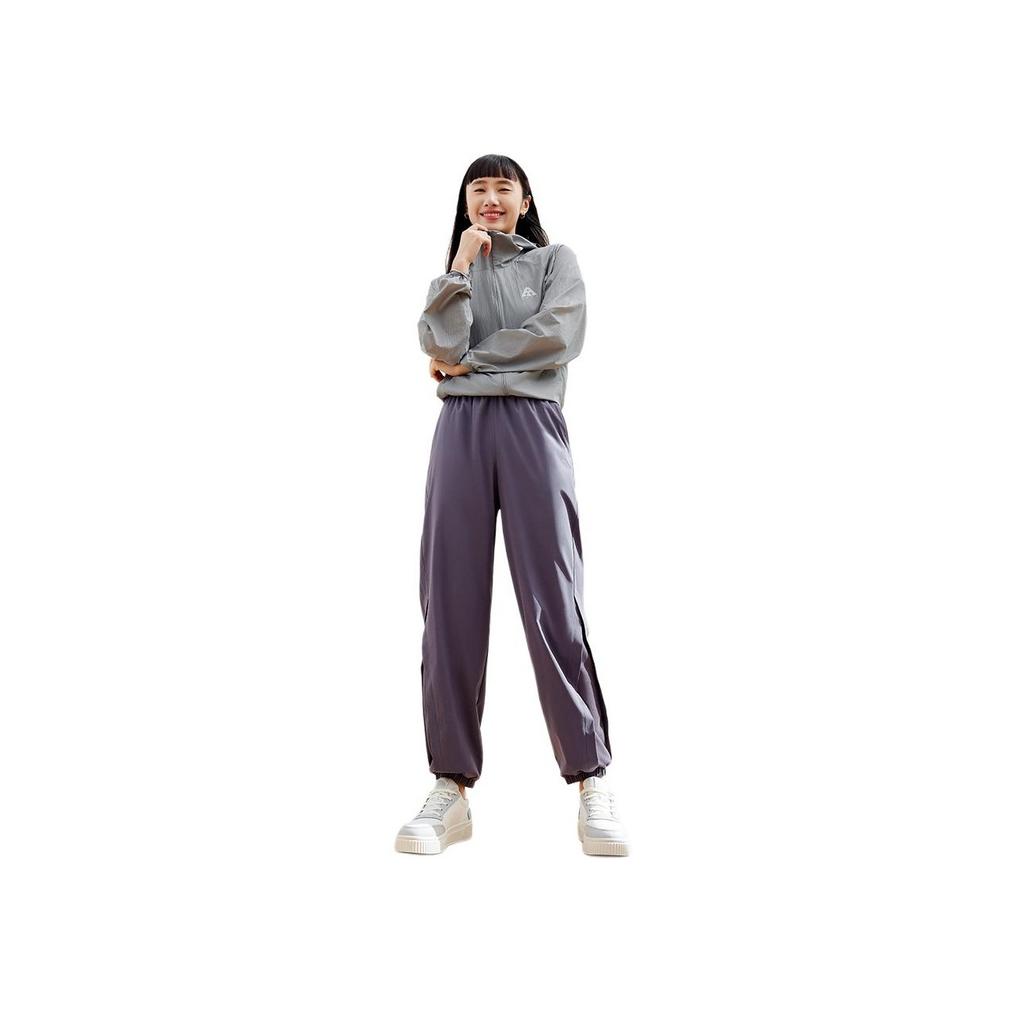 Anta Training Series Solid Color Mid-Rise Thin Loose Cuffed Knitted Sports Pants Women Pants Dark-Purple 962537508-1
