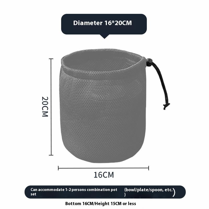 Drawstring Pocket BBQ Water Cups Tableware Organizer Outdoor Camping Storage Protective Bags Portable Picnic Cookware Mesh Bag
