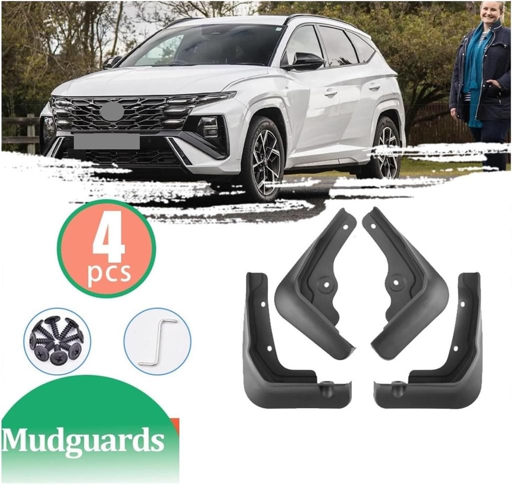 4 Adet Araba Çamurlukları Hyundai Tucson NX4 N Line 2025 2026 Uyumlu Çamur Kapakları Çamurluk Genişletici Kapak Ön Arka Tekerlek Sıçrama Koruyucu Aksesuarları