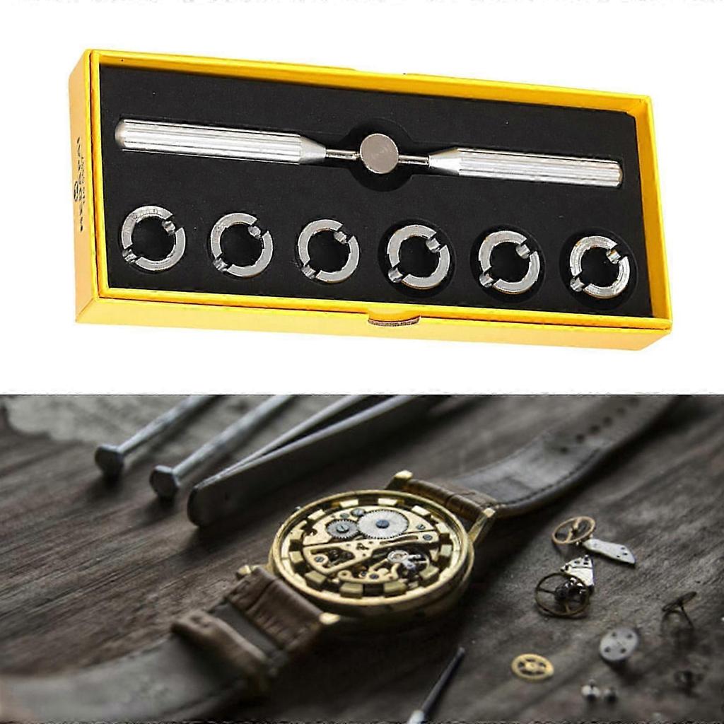 Watch Opener Watch Back Case Opener Remover Repair Tool Set with 6 Gear Head for