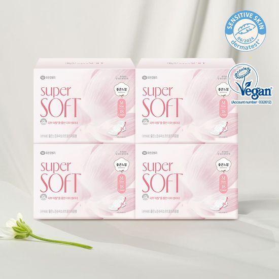 Good Feel Super Soft Sanitary Napkin 4-Pack Bundle (Choose 1 of 2 Sizes) (Medium/Large)