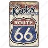 Alte Route 66 Blechschilder Get Your Kicks on US 66 Metallposter Vintage Wandkunst Dekoration für Garage Club Wohnzimmer Zuhause