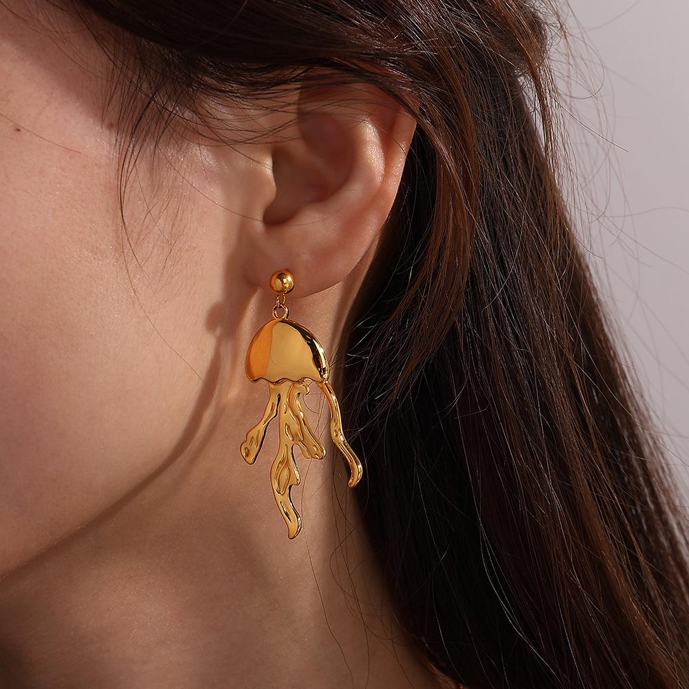 European and American New Special-Interest Design Personalized Octopus Earrings Necklace Cold Wind Jellyfish Pendant for Women