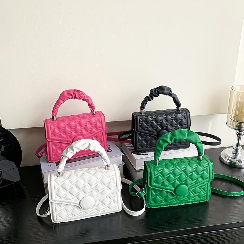 Solid Color Girls' High-quality Messenger Bag Personality Fashion New Handbag One Shoulder Small Square Bag