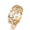 JeeMango Romantic Hollow Heart-shaped Wedding Couple Rings Trendy Style 316L Stainless Steel Women Ring Jewelry Anillo R17154