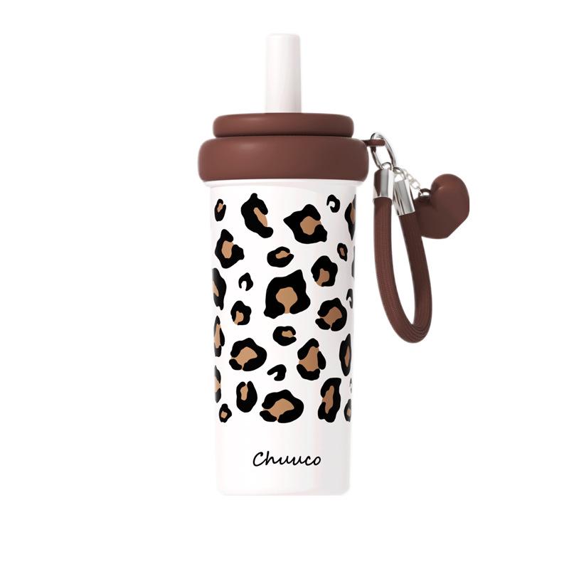 Ceramic Liner Thermos Cup - 316 Stainless Steel, Large Capacity, Straw Included, Customizable, High Appearance Design