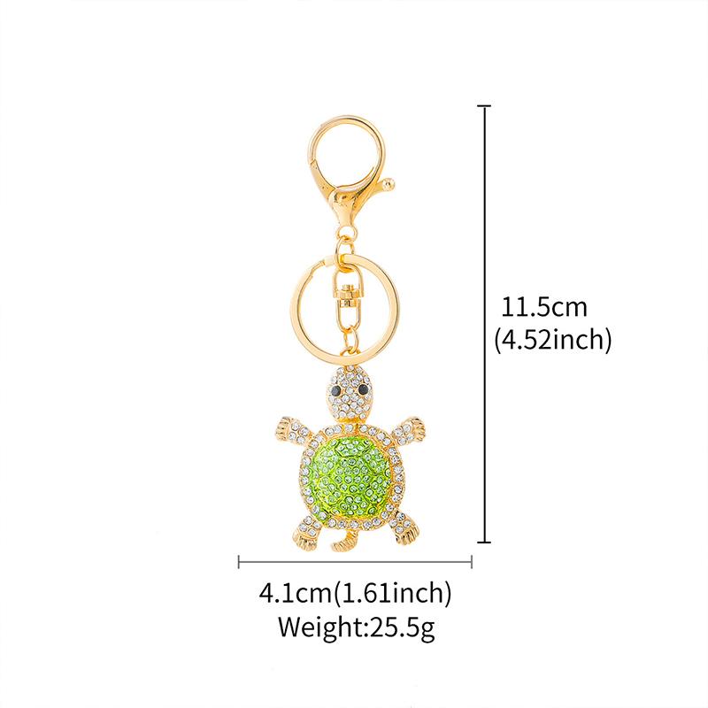 Chinese Style Lion Dance Rhinestone Metal Keychain Small Pendant Creative Backpack Keychain