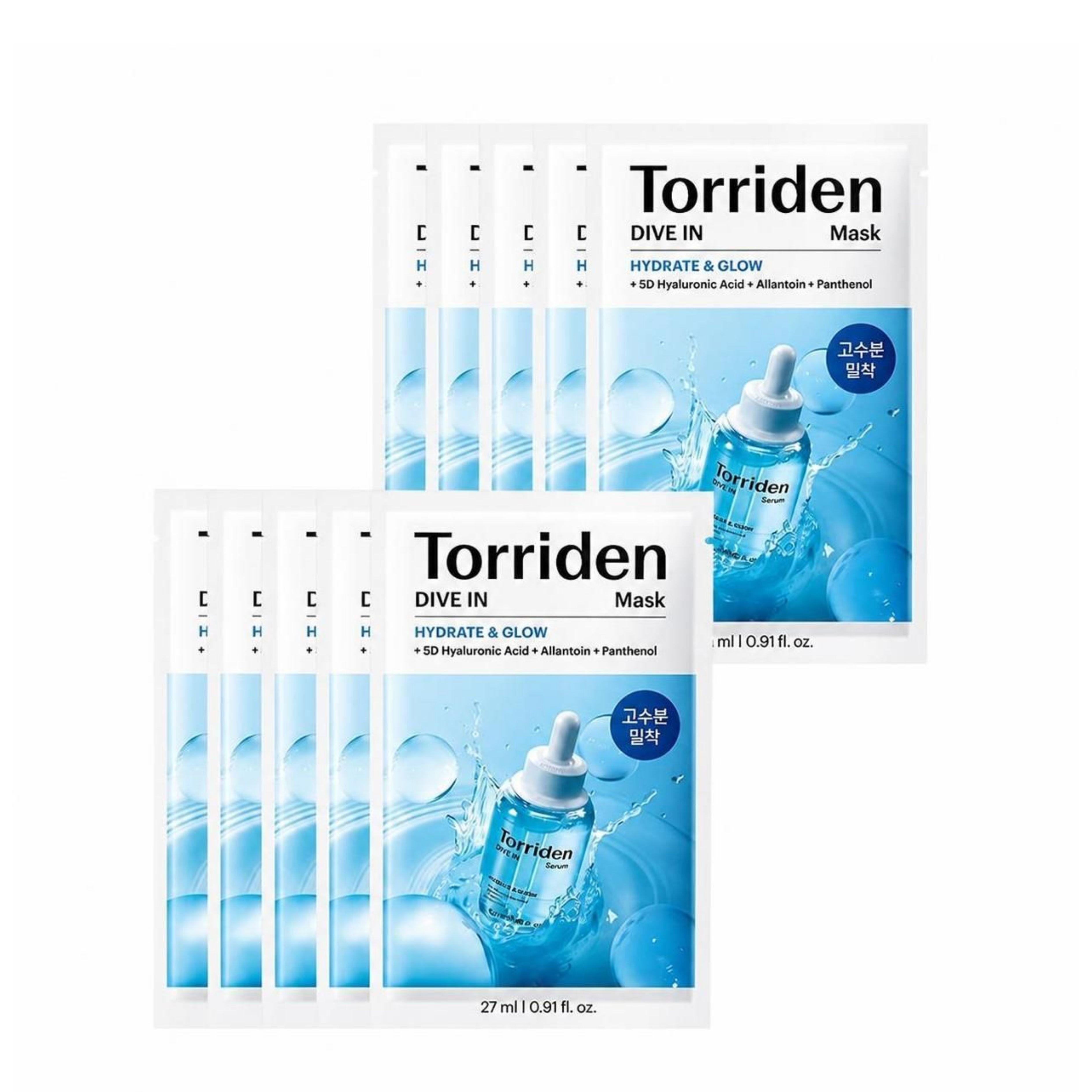 Torriden DIVE-IN Low Molecular Hyaluronic Acid Mask 10 Sheets