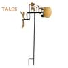 Metal Drummer Garden Windmill Handmade Percussionist Music Windmill Ornament Wind-Powered Drummer Windmill for Outdoor Patio Courtyard