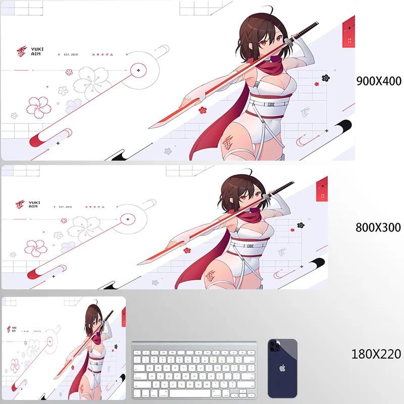 Anime Mauspade Yuki Aim Mauspade HD Druck Großes Gaming-Mauspad Spielzubehör Computertastatur Schreibtischmatte XL Gamer-Mauspad