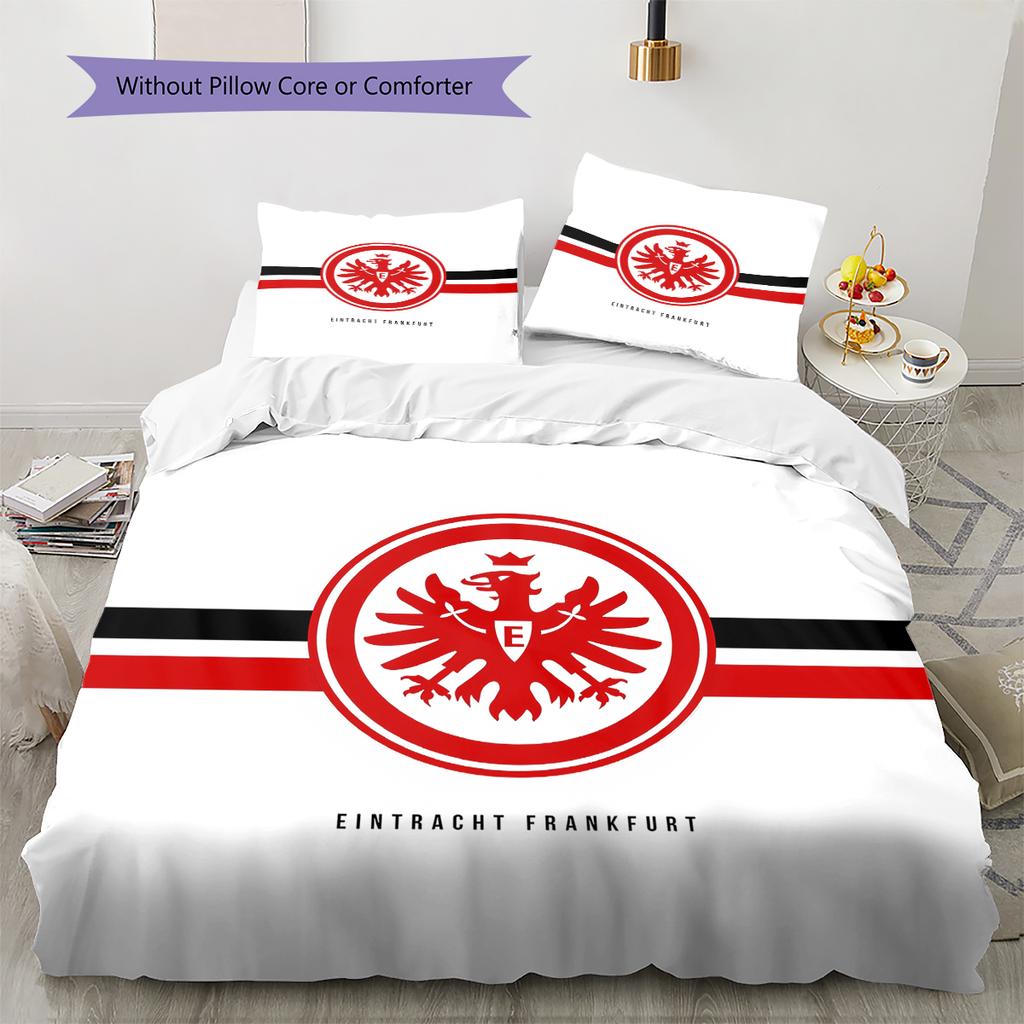 Biancheria da letto con motivo calcistico di Francoforte, Set piumone Copripiumone Federa Regalo di compleanno per la casa (1 * copripiumino + 2 * federa, senza nucleo)