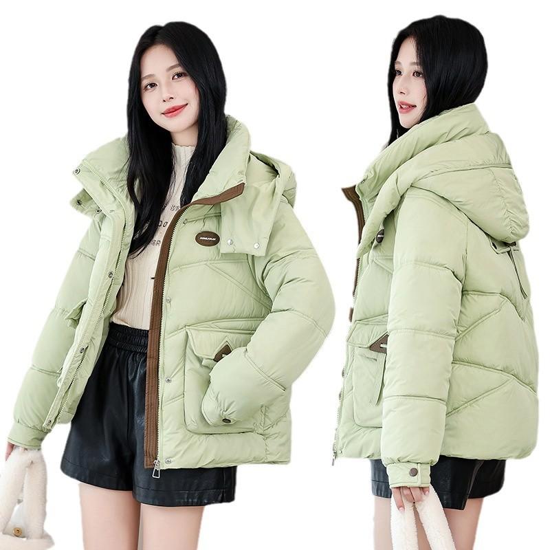 2025 Fall/Winter New Down Cotton Jacket Korean Loose and Thickened Hooded Bread Jacket Versatile Jacket