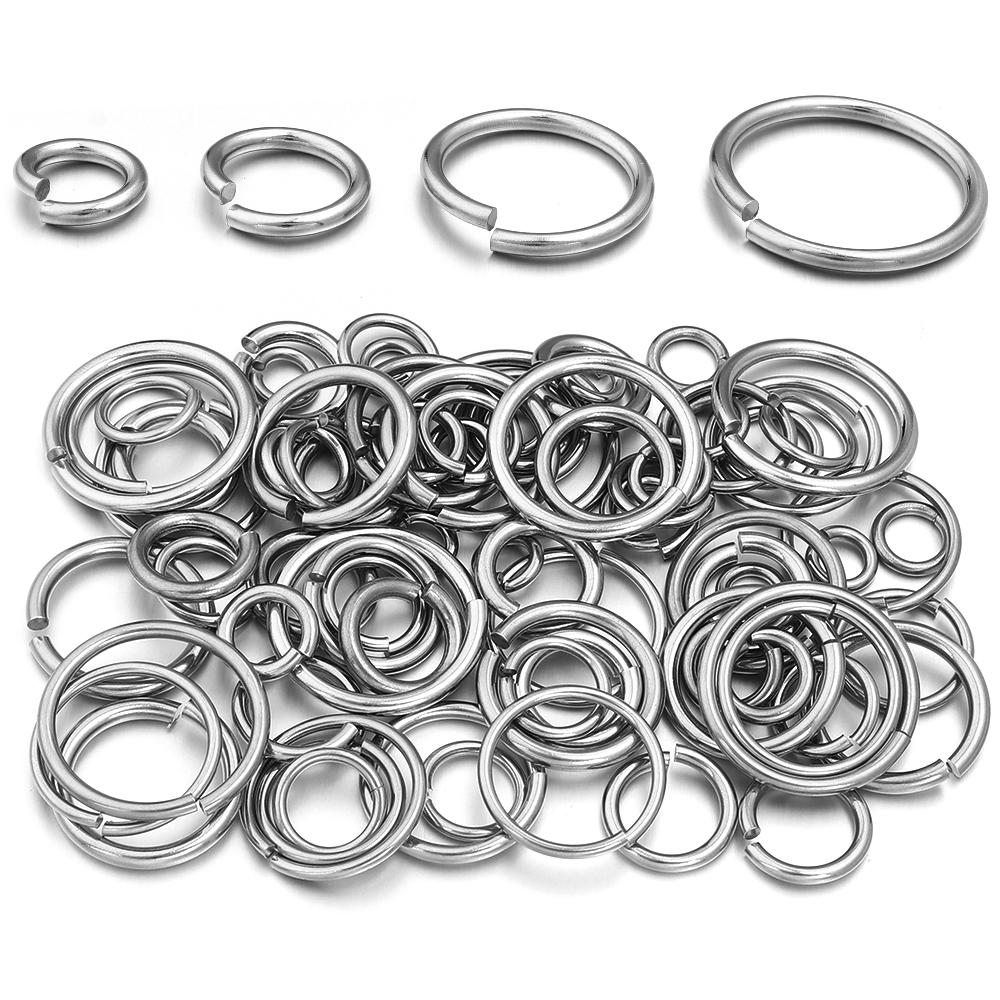 20pcs Stainless Steel Open Jump Rings Round Split Ring Connectors For Jewelry Making DIY Bracelet Necklace Accessories Wholesale